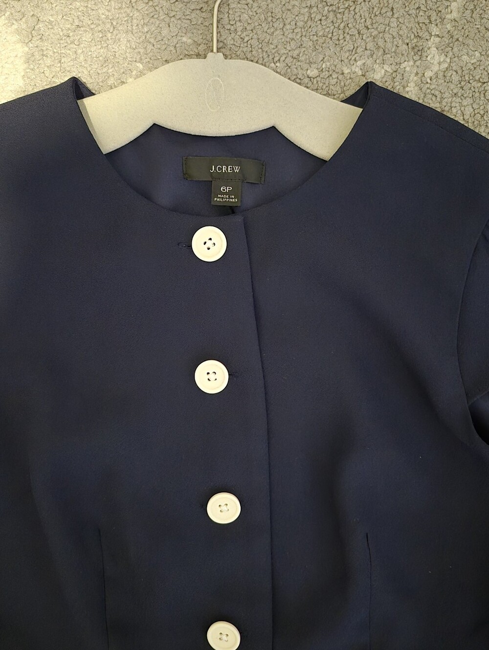 J.crew Classic Navy Button-Front Women's Sheath Dress 6P - Picture 3 of 4